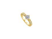 Fine Jewelry Vault UBNR83527Y14CZ CZ Solitaire Engagement Ring in Yellow Gold