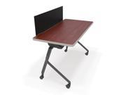 OFM 66123 OAK BLK Mesa Series Nesting Training Table Desk with Privacy Panel 23.50 x 47.25 in.