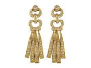Dlux Jewels Gold White Cubic Zirconia Post Earrings