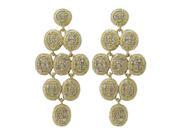 Dlux Jewels Brass Gold Cubic Zirconia Post Earrings