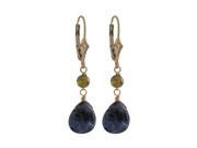 Dlux Jewels Sodalite Blue 9.5 x 11 mm Teardrop Labradorite on 4 mm Ball Semi Precious Stones with Gold Filled Lever Back Earrings 1.54 in.