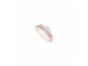 Fine Jewelry Vault UBJS3064AP14D April Birthstone Diamond Engagement Ring in 14K Rose Gold 0.50 CT