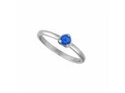 Fine Jewelry Vault UBULRBK7060W14100S 14K White Gold Heart Shape Ring With Round Reconstituted Sapphire of 1 CT