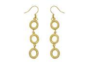Dlux Jewels Gold Plated Brass Hanging Ovals Fish Hook Earrings