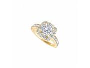 Fine Jewelry Vault UBNR50875EY14D Conflict Free Diamond Halo Ring 14K Yellow Gold