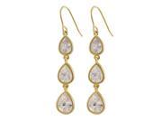 Dlux Jewels Sterling Silver Gold White Cubic Zirconia Earrings