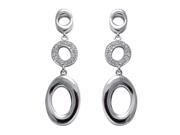Dlux Jewels Sterling Silver 3 Circles Post Earrings