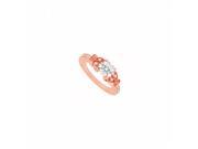 Fine Jewelry Vault UBJS3077AP14CZ April Birthstone CZ Butterfly Engagement Ring in 14K Rose Gold 0.66 CT TGW