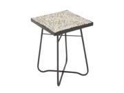 Benzara 45645 Durable Metal Glass Square Side Table 23 in. H
