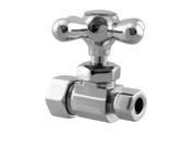 Westbrass D109X 26 Straight Stop .63 in. OD Inlet and Cross Handle Polished Chrome