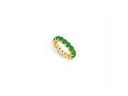 Fine Jewelry Vault UBU14YR300E22615 May Birthstone Created Emerald Eternity Band in 14K Yellow Gold 3 CT TGW 20 Stones