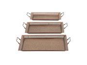 Benzara 68827 Stunning Set Of Three Metal Tray