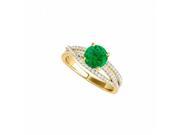 Fine Jewelry Vault UBUNR50862EAGVYCZE Emerald CZ Criss Cross Ring in 18K Yellow Gold Vermeil 56 Stones