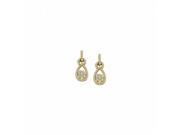 Fine Jewelry Vault UBNER40880Y14CZ April Birthstone CZ Teardrop Earrings in 14K Yellow Gold 0.50 CT TGW 14 Stones