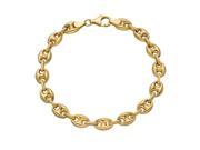 YGI GroupFMC4026Y 10 14 K Yellow Gold 4 mm 10 in. Puff Mariner Anklet