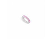 Fine Jewelry Vault UBU14WRD200PS1415 Created Pink Sapphire Eternity Band 14K White Gold 2 CT TGW 23 Stones