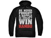 Trevco Rambo First Blood He Never Adult Pull Over Hoodie Black 3X