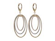 Dlux Jewels Tri Colored Brass with Earrings Ovals 2.2 in.