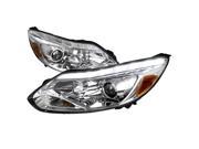 Spec D Tuning 2LHP FOC12 TM Projector Headlight for 12 to Up Ford Focus Chrome 13 x 22 x 30 in.