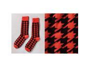 Giftcraft 410341 Mens Crew Sock Release the Houndstooth Design Red Black Pack of 3