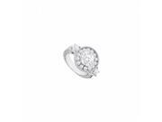 Fine Jewelry Vault UBJ3087W14CZ CZ Engagement Ring in 14K White Gold 3 CT TGW