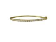 Dlux Jewels Gold Tone Sterling Silver Bangle with White Cubic Zirconia