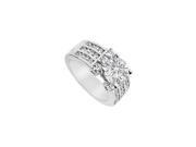 Fine Jewelry Vault UBJ910AGCZ CZ Engagement Ring Sterling Silver 2 CT CZs