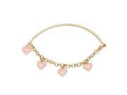 Dlux Jewels Gold Pink Heart Cubic Zirconia Bangle