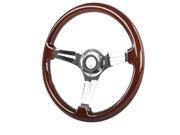 Spec D Tuning SW 112 W SD 350 mm Wooden Steering Wheel for All 1 x 14 x 15 in.