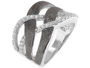 Doma Jewellery SSRZ033BK6 Sterling Silver Ring With CZ Size 6