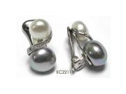 Dlux Jewels Grey White Pearl Earrings
