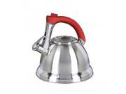 Mr. Coffee 63017.02 Mr. Collinsbroke 2.4 Qt. Stainless Steel Tea Kettle with Red Handle
