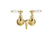 World Imports 111584 Leg Tub Filler with Hot and Cold Porcelain Lever Handles Polished Brass