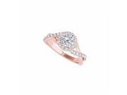 Fine Jewelry Vault UBNR50886EP14CZ CZ Criss Cross Shank Ring in 14K Rose Gold