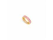 Fine Jewelry Vault UBU14YRD300PS14115 Created Pink Sapphire Eternity Band 14K Yellow Gold 3 CT TGW 19 Stones