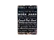 Bulk Buys OF532 1 Family Rules Paneled Wood Wall Sign
