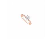 Fine Jewelry Vault UBJS3046AP14CZ April Birthstone CZ Engagement Ring in 14K Rose Gold 0.50 CT TGW