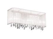 Radionic Hi Tech VA 85318W 44 119 RHT Bohemian 3 Light Crystal Vanity With White Organza Rectangular Shade