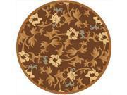 Rugs America 22213 5 ft. 3 in. Torino Bouquet Brown Round Area Rug