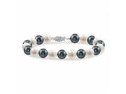 Fine Jewelry Vault UBBRBK7070AGFWMC 8 mm. Freshwater Cultural Multi Color Pearl Bracelet 7 in. With Silver Filigree Clasp