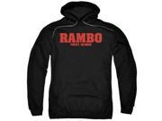 Trevco Rambo First Blood Logo Adult Pull Over Hoodie Black Medium