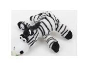 NorthLight Plush Zebra Stuffed Animal Puppy Dog Chew Toy with Squeaker Black White 13 in.