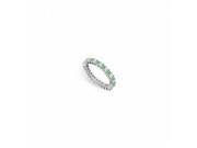 Fine Jewelry Vault UBUAGSQ200CZE229 CZ Created Emerald Eternity Band in 925 Sterling Silver 2 CT TGW 13 Stones