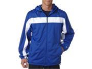 Badger 7705 Adult Brushed Tricot Hooded Jacket Royal White Small