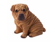 Sandicast MS14801 Mid Size Red Chinese Shar Pei Sculpture Sitting