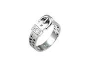 Icon Bijoux R07650N C01 10 Silvertone Buckle Ring Size 10