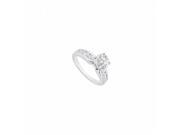 Fine Jewelry Vault UBJS518AAGCZ CZ Engagement Ring Sterling Silver 1.10 CT TGW