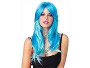 Leg Avenue A1990 Glow Two Tone Long Curly Wig One Size N.Blue With Aqua