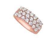 Fine Jewelry Vault UBNR83780P14CZ10 Beautiful CZ Total Ring in 14K Rose Gold 21 Stones