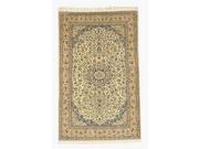 EORC 4042 5.50 x 8.75 ft. Persian Ivory Hand Knotted Wool Silk Naiin Rug